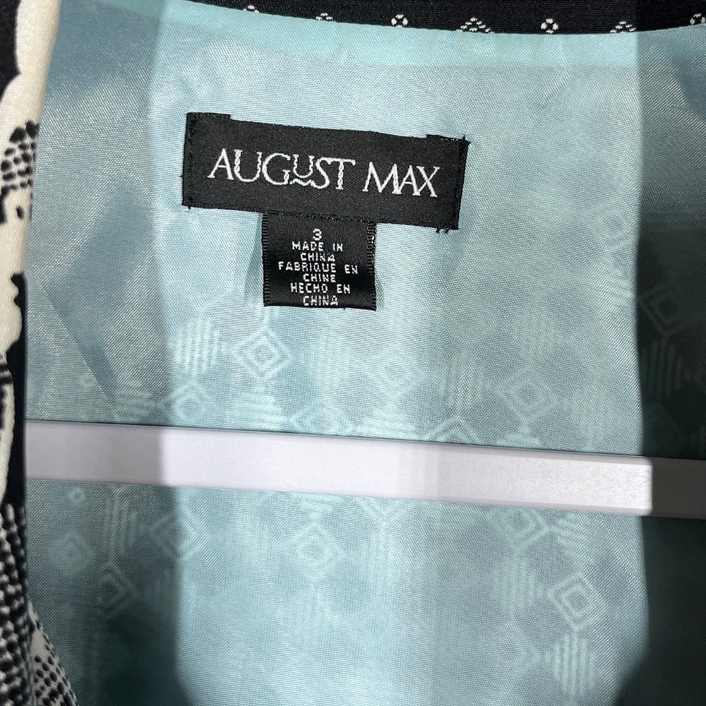 August Max Silk Floral Patchwork Pattern Button D… - image 6